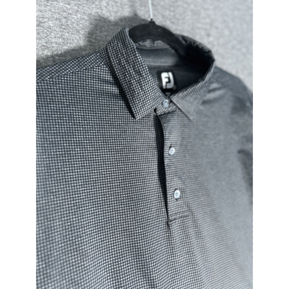 FJ Footjoy‎ Golf Polo Shirt Mens Large Gray Charcoal Short Sleeve